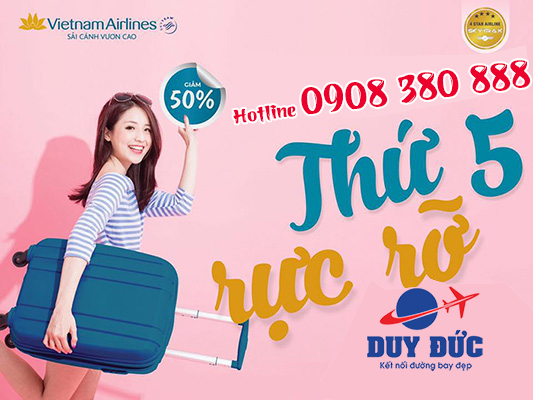 Thứ 5 rực rỡ săn vé nội địa Vietnam Airlines giảm giá 50