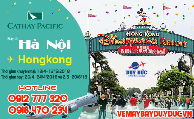 Cathay Pacific khuyến mãi vé Hà Nội – HongKong 165 USD