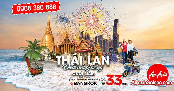 AirAsia tiếp tục khuyến mãi vé đi Thái Lan giá 33 USD