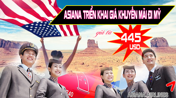 Asiana triển khai giá khuyến mãi đi Mỹ
