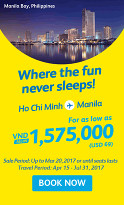Cebu khuyến mãi vé máy bay đi Manila 1 575 000