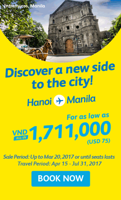 Cebu khuyến mãi vé máy bay đi Manila 1 575 000