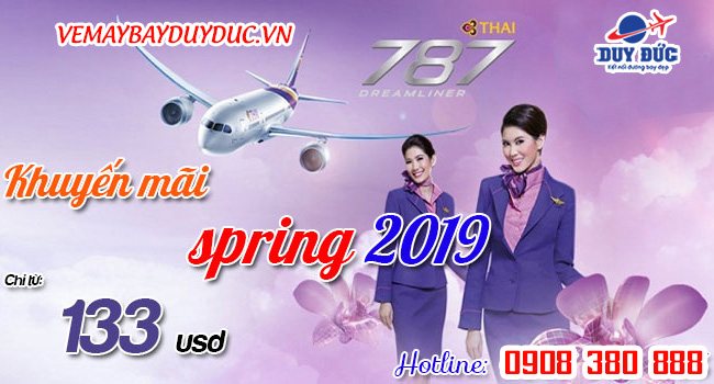 Chào xuân 2019 Thai Airways tung vé giá từ 133 USD