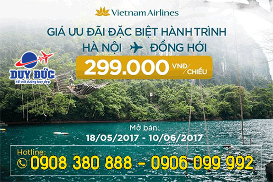 Hà Nội xuôi ngược Đồng Hới nay chỉ 299k cùng Vietnam Airlines