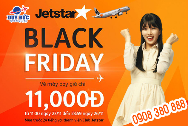 Jetstar khuyến mãi cực sốc Black Friday giá vé 11k