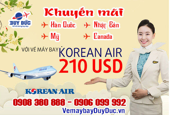 Korean Air bất ngờ khuyến mãi toàn mạng bay 210 USD
