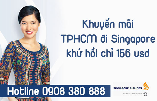 Singapore Airlines khuyến mãi TPHCM đi Singapore khứ hồi chỉ 156 usd