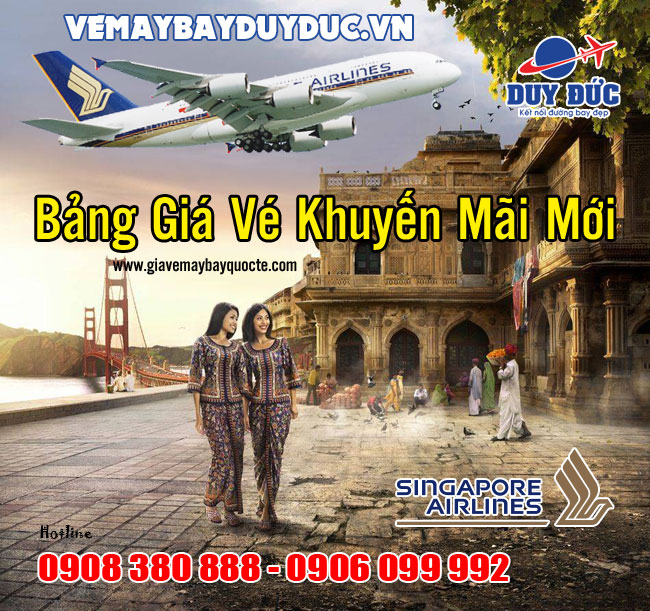 Singapore Airlines khuyến mãi vé Hà Nội đi khắp 5 châu