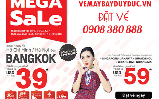 Thái Lion Air khuyến mãi đi Bangkok 39 USD