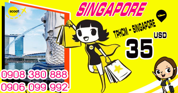 TPHCM - Singapore: lượt đi 35 usd và lượt về 38 usd