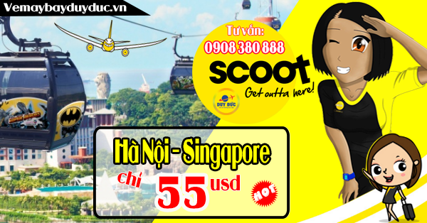 Scoot khuyến mãi vé máy bay Hà Nội đi Singapore chỉ 55 usd