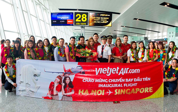 Vietjet khai trương đường bay Hà Nội – Singapore