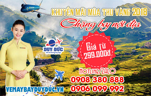 Vietnam Airlines siêu khuyến mãi vé nội địa mùa thu vàng 2018