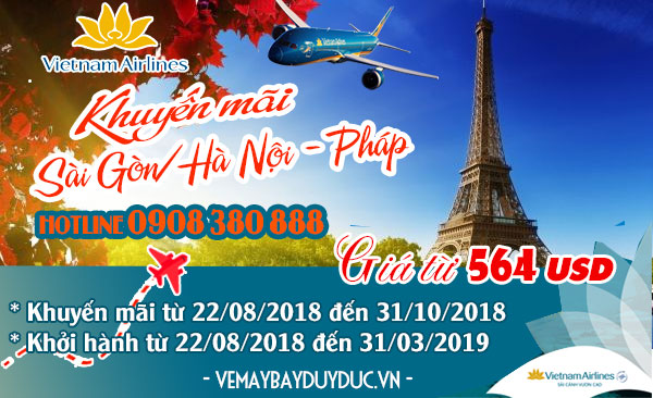 Vietnam Airlines tung vé máy bay rẻ Sài Gòn - Pháp 564 USD