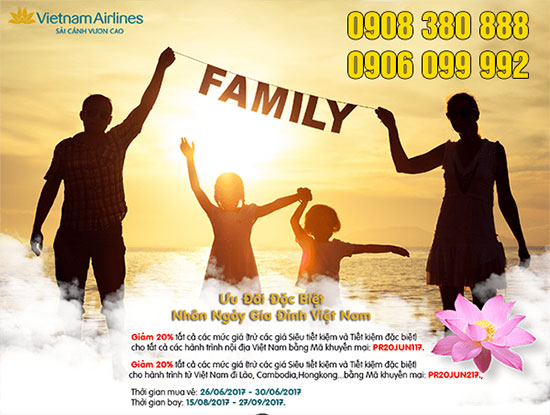 Vietnam Airlines ưu đãi hấp dẫn nhân ngày Gia đình Việt Nam