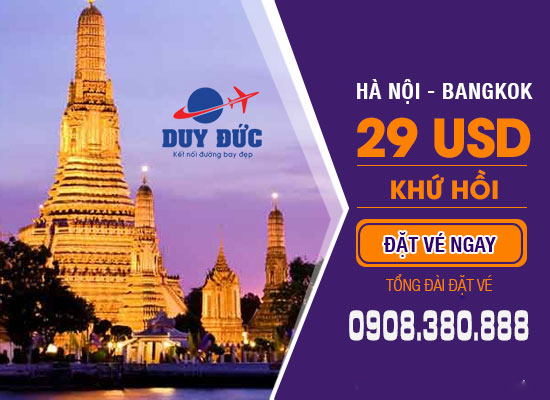 Vietnam Airlines khuyến mãi chặng bay Hà Nội – Bangkok khứ hồi chỉ 29 usd
