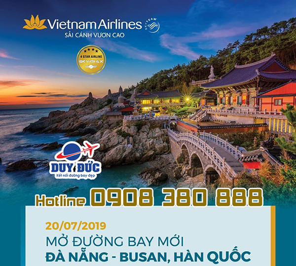 Vietnam Airlines mở đường bay thẳng Đà Nẵng - Busan