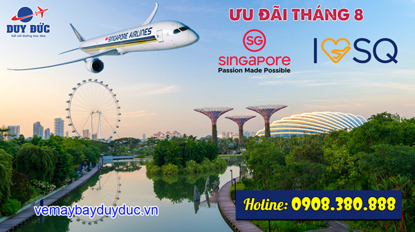 Singapore Airlines ưu đãi giá vé tháng 8
