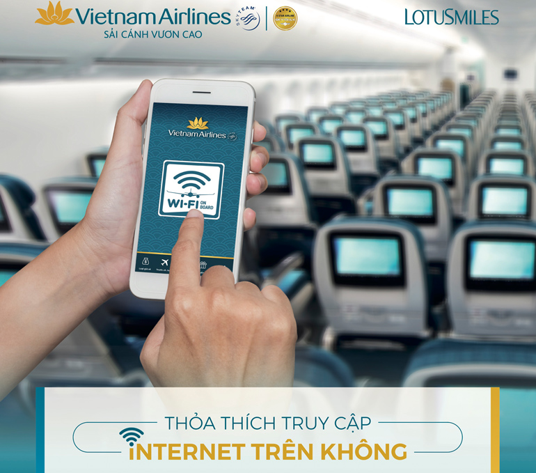 Vietnam Airlines ra mắt dịch vụ Wifi trên chuyến bay