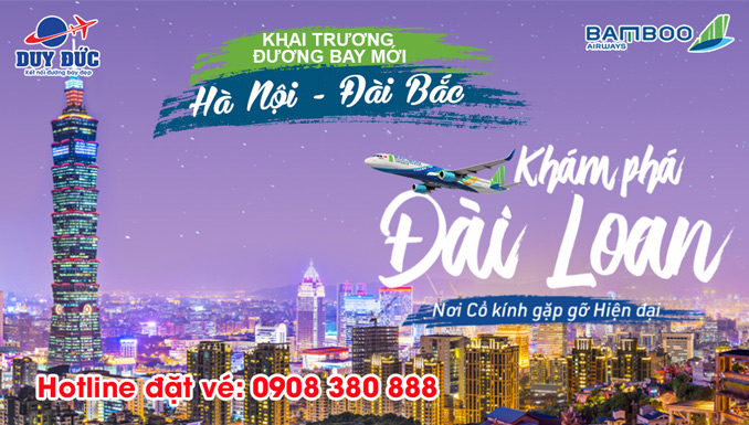 Bamboo Airways khai thác đường bay mới Hà Nội - Đài Bắc