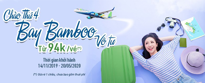 Chào thứ 4 Bamboo Airways ưu đãi giá vé chỉ từ 94k