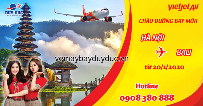 Vietjet Air mở đường bay mới Hà Nội - Bali