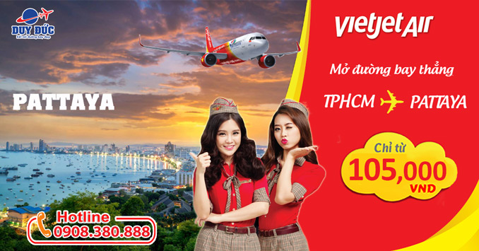 Vietjet mở bán đường bay thẳng đến Pattaya (Thái Lan)