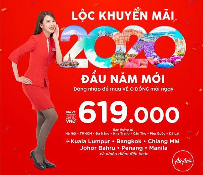 AirAsia khuyến mãi đầu năm mới 2020