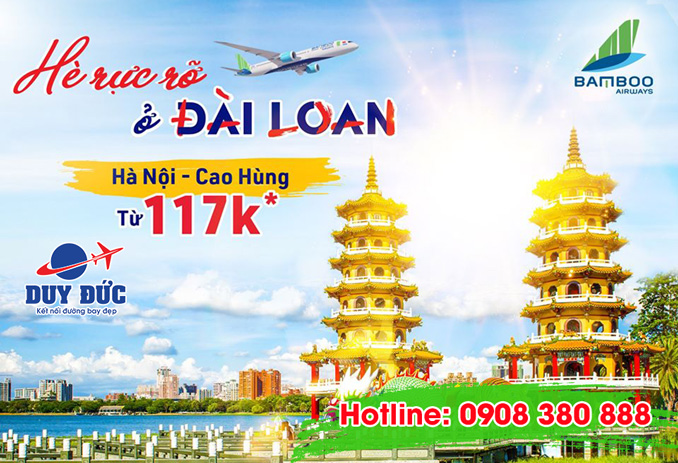 Bamboo Airways mở bán đường bay mới Hà Nội - Cao Hùng