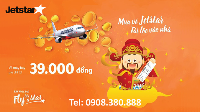 Mua vé Jetstar - Tài lộc vào nhà vé máy bay giá chỉ từ 39.000 đồng
