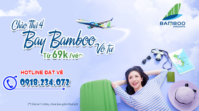 Bamboo Airways khuyến mãi thứ 4 giá vé chỉ từ 69K