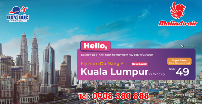 Malindo Air ưu đãi đường bay mới Đà Nẵng – Kuala Lumpur