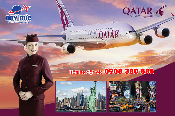 Vé máy bay đi Mỹ Qatar Airways