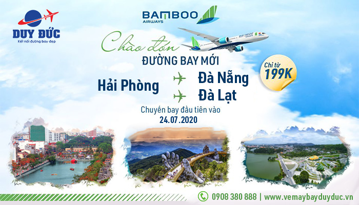 Bamboo Airways mở hai đường bay mới Hải Phòng - Đà Nẵng và Hải Phòng - Đà Lạt