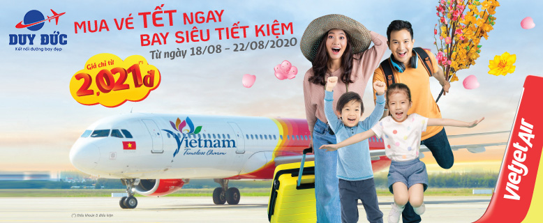 Vietjet Air mở bán vé máy bay Tết 2021 với giá chỉ từ 2,021 đồng