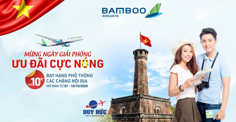 Mừng ngày giải phóng Thủ đô, Bamboo Airways ưu đãi đồng giá 10.000Đ