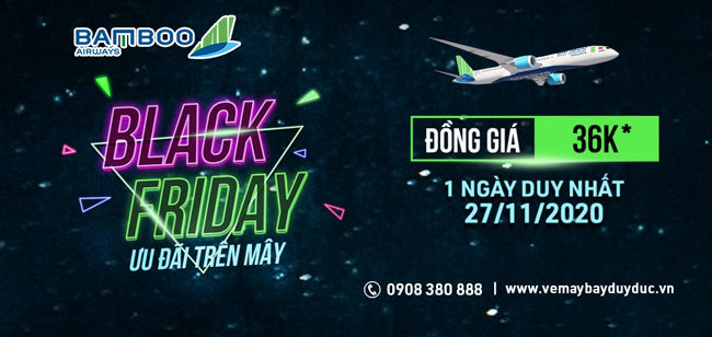 Black Friday - Bamboo Airways đồng giá 36K