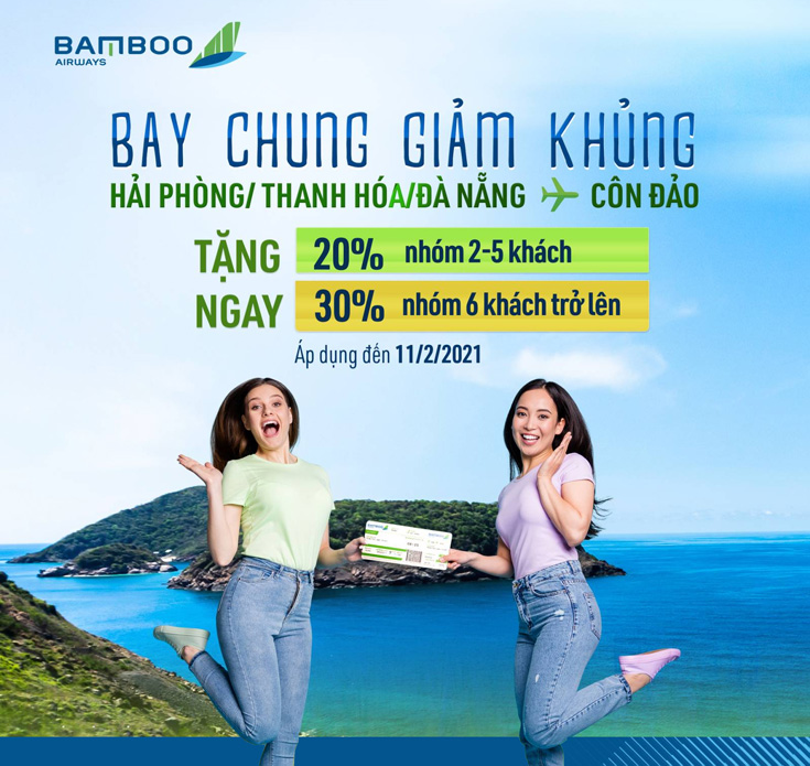Bay chung đến Côn Đảo nhận ưu đãi khủng từ Bamboo Airways