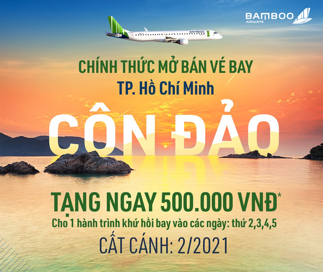 Bamboo Airways mở bán đường bay TPHCM - Côn Đảo