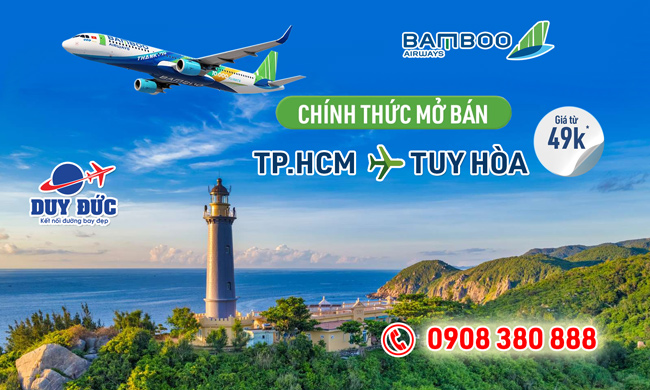 Bamboo Airways mở bán trở lại đường bay TP.HCM - Tuy Hòa